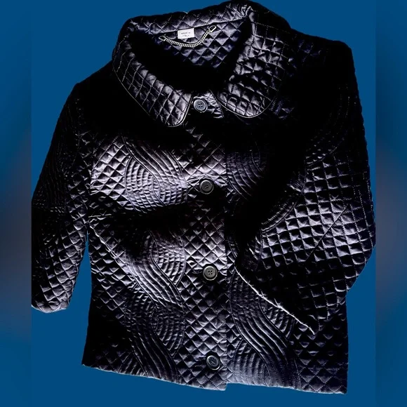 Viktor & Rolf Stunning Quilted Satin short Jacket EUC in black XS